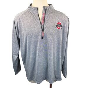 NWOT Champion Ohio State Buckeyes Mens 2XL Gray Heather 1/4 Zip Pullover NCAA